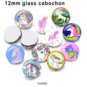 10pcs/lot  Unicorn  glass picture printing products of various sizes  Fridge magnet cabochon