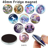 10pcs/lot  Unicorn  glass picture printing products of various sizes  Fridge magnet cabochon