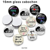 10pcs/lot  bear MAMA   glass picture printing products of various sizes  Fridge magnet cabochon