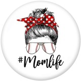 20MM  MOM Like  Butterfly Print   glass  snaps buttons