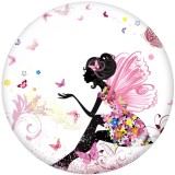 20MM  MOM Like  Butterfly Print   glass  snaps buttons
