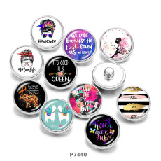 20MM  MOM Like  Butterfly Print   glass  snaps buttons