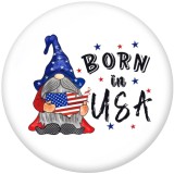 20MM Peace Love Independence Day  MOM USA  Print  glass  snaps buttons
