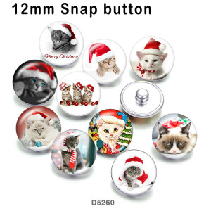 10pcs/lot  Christmas Cat Dog  glass picture printing products of various sizes  Fridge magnet cabochon