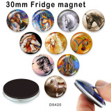 10pcs/lot  Horse  glass picture printing products of various sizes  Fridge magnet cabochon