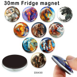 10pcs/lot  Horse  glass picture printing products of various sizes  Fridge magnet cabochon