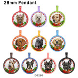 10pcs/lot  Christmas Cat Dog  glass picture printing products of various sizes  Fridge magnet cabochon