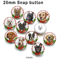 10pcs/lot  Christmas Cat Dog  glass picture printing products of various sizes  Fridge magnet cabochon
