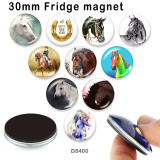 10pcs/lot  Horse  glass picture printing products of various sizes  Fridge magnet cabochon