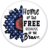 20MM Peace Love Independence Day  MOM USA  Print  glass  snaps buttons