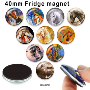 10pcs/lot  Horse  glass picture printing products of various sizes  Fridge magnet cabochon