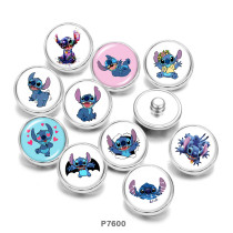 20MM  Cartoon Ohana   Print   glass  snaps buttons
