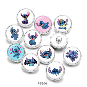 20MM  Cartoon Ohana   Print   glass  snaps buttons