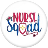 20MM Nurse  love  Print  glass  snaps buttons