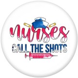 20MM Nurse  love  Print  glass  snaps buttons