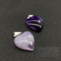 Agate Love Pendant Heart Shaped Color Mixed Color Agate Stone Love Pendant