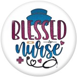 20MM Nurse  love  Print  glass  snaps buttons