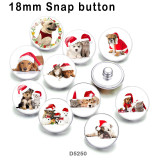 10pcs/lot  Christmas  Cat Dog  glass picture printing products of various sizes  Fridge magnet cabochon