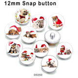 10pcs/lot  Christmas  Cat Dog  glass picture printing products of various sizes  Fridge magnet cabochon