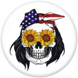 20MM Peace Love Independence Day  MOM USA  Print  glass  snaps buttons