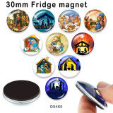 10pcs/lot  Merry Christm  glass picture printing products of various sizes  Fridge magnet cabochon