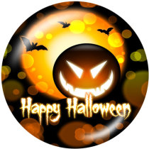 20MM Halloween  skull  Print   glass  snaps buttons