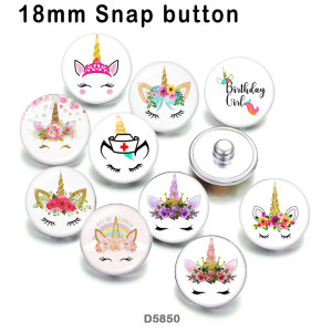 10pcs/lot   Unicorn  glass picture printing products of various sizes  Fridge magnet cabochon