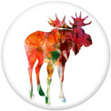 20MM  Deer  Print   glass  snaps buttons