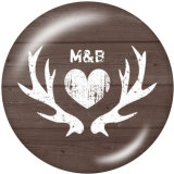 20MM  Deer  Print   glass  snaps buttons