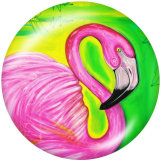 20MM  Flamingo  Print   glass  snaps buttons LOVE