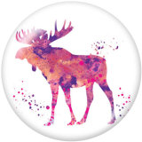 20MM  Deer  Print   glass  snaps buttons