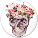 20MM Halloween  skull  Print   glass  snaps buttons