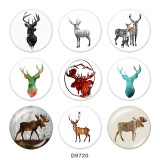 20MM  Deer  Print   glass  snaps buttons