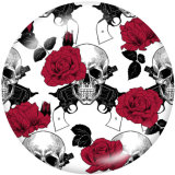 20MM Halloween  skull  Print   glass  snaps buttons
