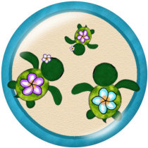20MM  sea turtle   Print   glass  snaps buttons Beach Ocean
