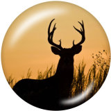 20MM  Deer  Print   glass  snaps buttons