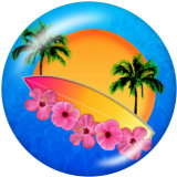 20MM   Beach Ocean   Print   glass  snaps buttons
