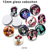 10pcs/lot  skull  glass picture printing products of various sizes  Fridge magnet cabochon