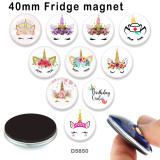 10pcs/lot   Unicorn  glass picture printing products of various sizes  Fridge magnet cabochon