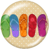 20MM  Beach  Ocean  Print   glass  snaps buttons