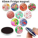 10pcs/lot   Flamingo   glass picture printing products of various sizes  Fridge magnet cabochon