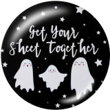 20MM Halloween   Print   glass  snaps buttons