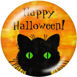 20MM Halloween  Cat  Print   glass  snaps buttons