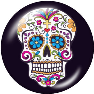 20MM Halloween  skull  Print   glass  snaps buttons