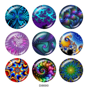 20MM  Pattern   Print   glass  snaps buttons