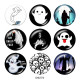 20MM Halloween   Print   glass  snaps buttons