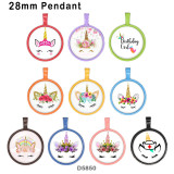 10pcs/lot   Unicorn  glass picture printing products of various sizes  Fridge magnet cabochon