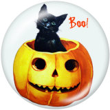 20MM Halloween  Cat  Print   glass  snaps buttons