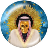 20MM Halloween  skull  Print   glass  snaps buttons