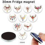 10pcs/lot  Flower  Deer glass picture printing products of various sizes  Fridge magnet cabochon